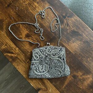 Vintage black beaded La Regale clutch bag
